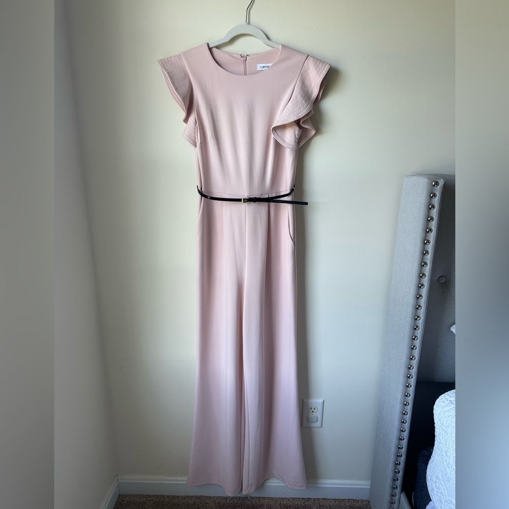 Calvin Klein long pale pink jumpsuit